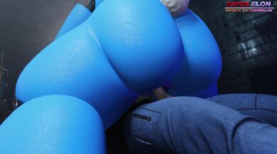 Bonnie takes a ride on a lucky employee in the company bathroom, with a toy thats sure to satisfy her every need