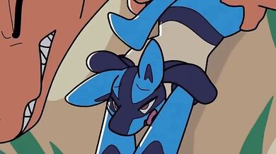 Charizard Rides Lucario Hard in a Heated Encounter