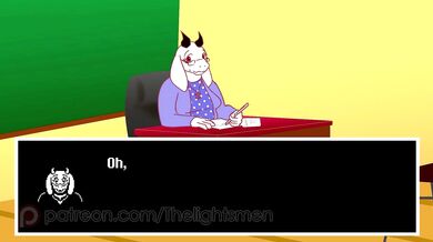 Toriel, the strict teacher, gets hypnotized by her student during detention
