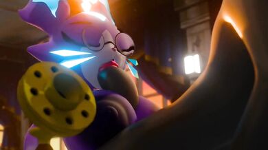 Tit-fucking a sexy anthropomorphic creature with a big cock