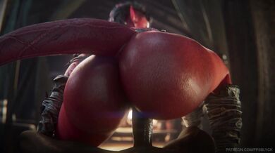 The Reverse Cowgirl with Black Silk Lingerie