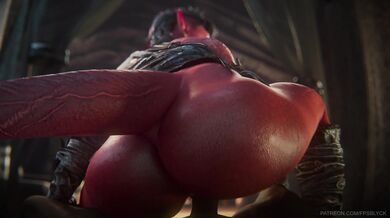 The Reverse Cowgirl with Black Silk Lingerie