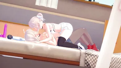 Sapphic Passion Between Two Lovely Ladies