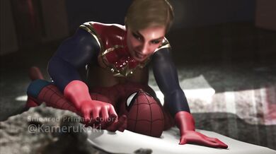Spidermans Webbed Hentai Adventure with Captain Marvel