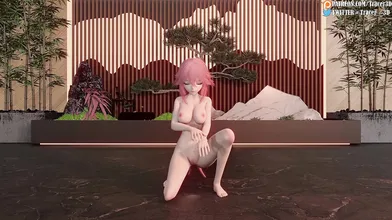 The Sensual Floral Maiden and the Tranquil Garden of Desire