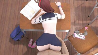 Curvy Teacher Gets Angry at Hentai Students Exploring Each Other in the Classroom