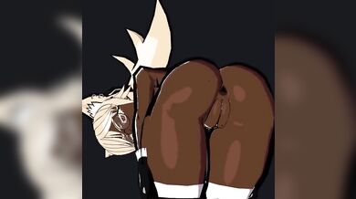 Thrusting to conquer and revealing her derriere!
