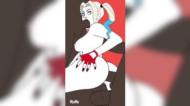 Hentai Porn: Harley Quinn enjoys black sex with a massive cock