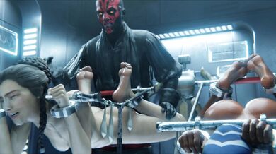 Dark Lord of the Sith, Darth Maul and Padmé Amidala (covered) - an unexpected threesome