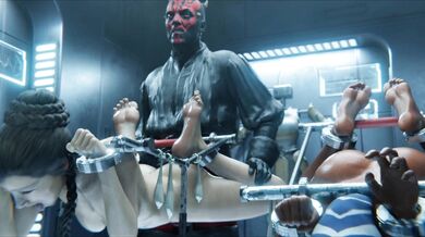 Dark Lord of the Sith, Darth Maul and Padmé Amidala (covered) - an unexpected threesome