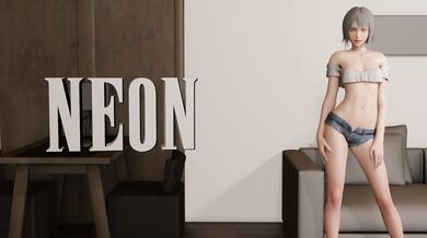 Horny HoloGirl Splashes in the Neon Night