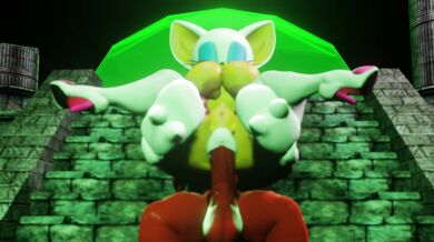 Moments of pleasure before the pain: Rouge gets punished for her thieving ways by Knuckles