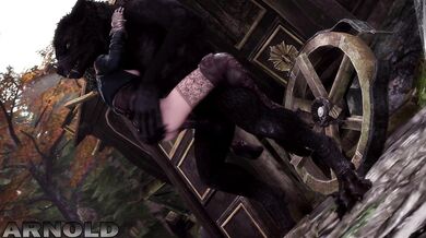 Yennefer Gets Fucked by a Werewolf with the help of Arnold, the Hero