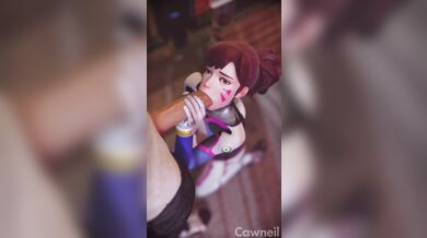 Overwatchs Dva takes on a throat-fucking goat