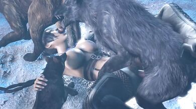 Lulu the Wolfess Spit-Roasted by Noname55 in a Hentai Video