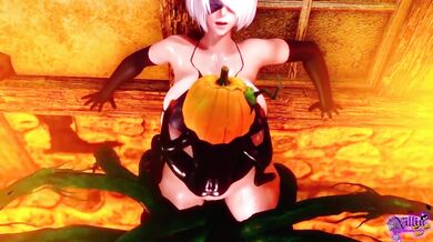 The tentacle monster fucked YorHa 2B so hard that she screamed in ecstasy