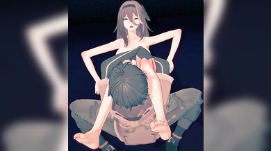 'The Legendary Snow Break: Haru Lifts her Leg on Ajutant’s Shoulder while the Camera Captures the Sensual Moment from Above'