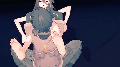 'The Legendary Snow Break: Haru Lifts her Leg on Ajutant’s Shoulder while the Camera Captures the Sensual Moment from Above'