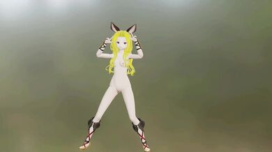 "Sexy Scathacha and her Naked Pokemon Dance in NSFW 3D with Blonde Hair"