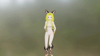 "Sexy Scathacha and her Naked Pokemon Dance in NSFW 3D with Blonde Hair"