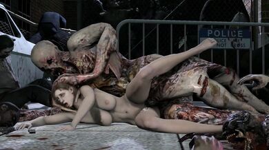 "Jill gets brutally ravaged by a Necromorph creature with a massive, tentacle-like appendage while tied to the bed in her own personal hell."