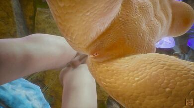 'Young Man Makes Love to Huge Scaled Maiden in the Woodlands'