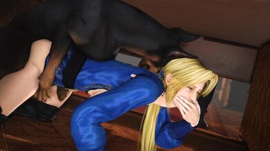 'Hentai: Helena gets fucked by her dog while trying not to get caught in the blueberry field [Blueberg]'