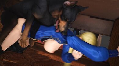 'Hentai: Helena gets fucked by her dog while trying not to get caught in the blueberry field [Blueberg]'