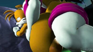 'The Ultimate Hentai Fuck: Double Anal Penetration with Rouge and Tails from Behind'