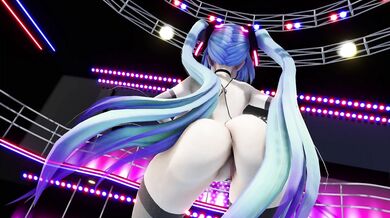 Fat Hatsune Miku Gets Fucked by a Muscular Bass Knight while Dancing to Ikuiku Dance