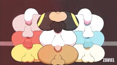 Zaviel, the Eeveelution, gets gangbanged by a mass of femboys in an erotic and steamy hentai porn video