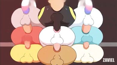 Zaviel, the Eeveelution, gets gangbanged by a mass of femboys in an erotic and steamy hentai porn video