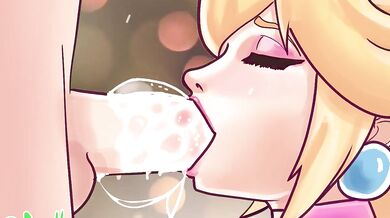 Rewritten as: The Sensuous Squirting of Princess Peachs Sloppy Blowjob