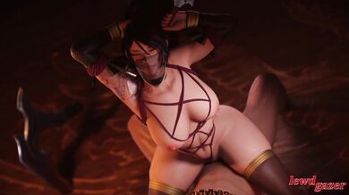 Akali, the Cowgirl, rides her White Horse while gazing lewdly at every passerby