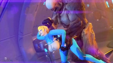 Samus the Space Princess gets her tight pussy violated by a horned Hellknight while Darktronick creates an erotic SF movie