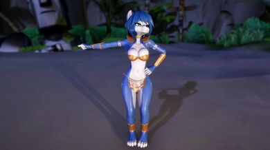 Sexy Krystal shakes her voluptuous body with seductive movements, making the audience quiver in excitement