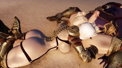 Double Drowned: Two Lustful Futanari Share a Curvy, Dark Elven Body