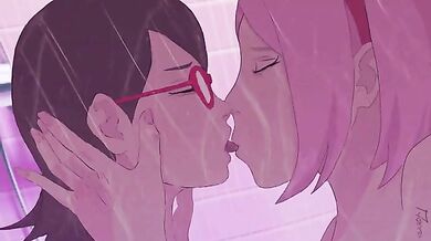 Panty-Less Sakura Kissing Sensual Sarada [Xsarda]