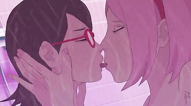 Panty-Less Sakura Kissing Sensual Sarada [Xsarda]