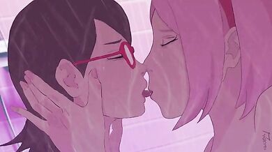 Panty-Less Sakura Kissing Sensual Sarada [Xsarda]