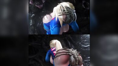Samus Aran gets fucked by Facehuggers in space [A&B] (NoName55)