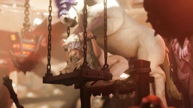 Jaina and her horse, captured by tattoo artists [Zmsfm], are for*ced to perform a porn scene together