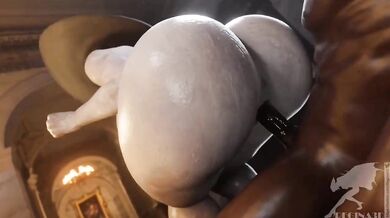 Sexy Queen with Huge Boobs Gets Fucked Hard by Three Big Dicks in the Backyard!