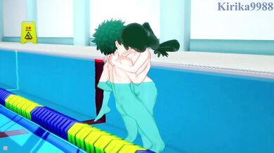 My Hero Academia - Tsuyu Asuis Pool Party with Izuku Midoriya gets hot and steamy