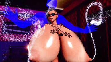 Pornstar Jessica Drakes Milky Breasts Expand Huge in the Bedroom