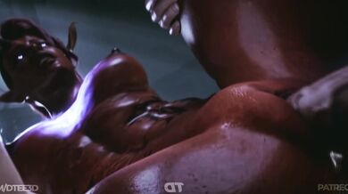 Busty Bimbo MILF with Huge Tits Gets Double-Penetrated by Two Strong Men!