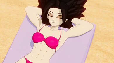 Kale and Caulifla at the beach