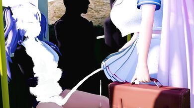 On the second part of a futanari train, it was just another normal day on the rails until things took an unexpected turn