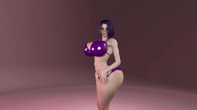 Sexy, young and petite Linnie gets fucked by a giant dildo while her husband watches in disgust!