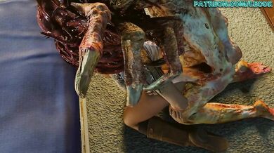 Watch as Jill Valentine battles a grotesque Parasite Zombie, determined to protect herself and her partner in this hentai PORN video